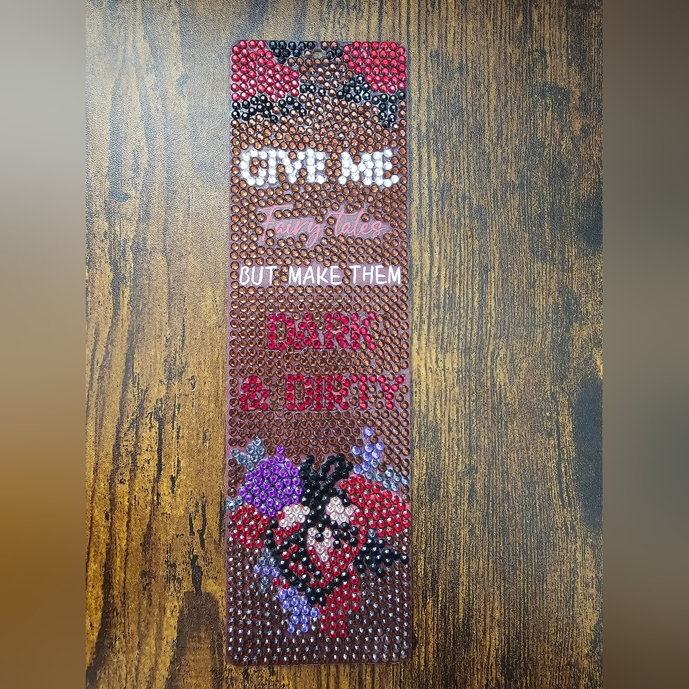 Brown Beaded Bookmark with Red and Purple Accents